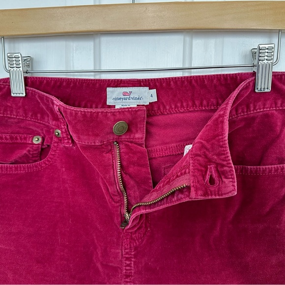 Vineyard Vines Velvet High Rise Pants Skinny Stretchy  Size 4 - Picture 6 of 11